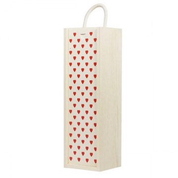 1 Bottle Wooden Box Hearts
